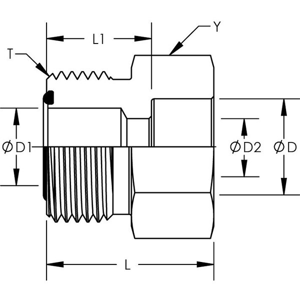 Male Flat Face O-Ring To Braze-On Bore Straight